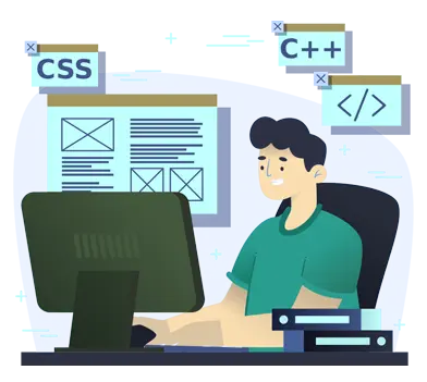 a developer sitting at a computer