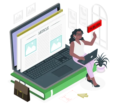 Article writing representation illustration